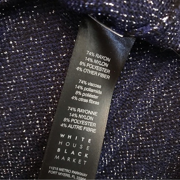 White House Black Market Blue Sparkle Mini Dress Size Small Pullover Party - Picture 11 of 13